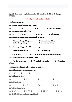 Đề thi học kì 1 môn Toán Lớp 6 - Đề số 8